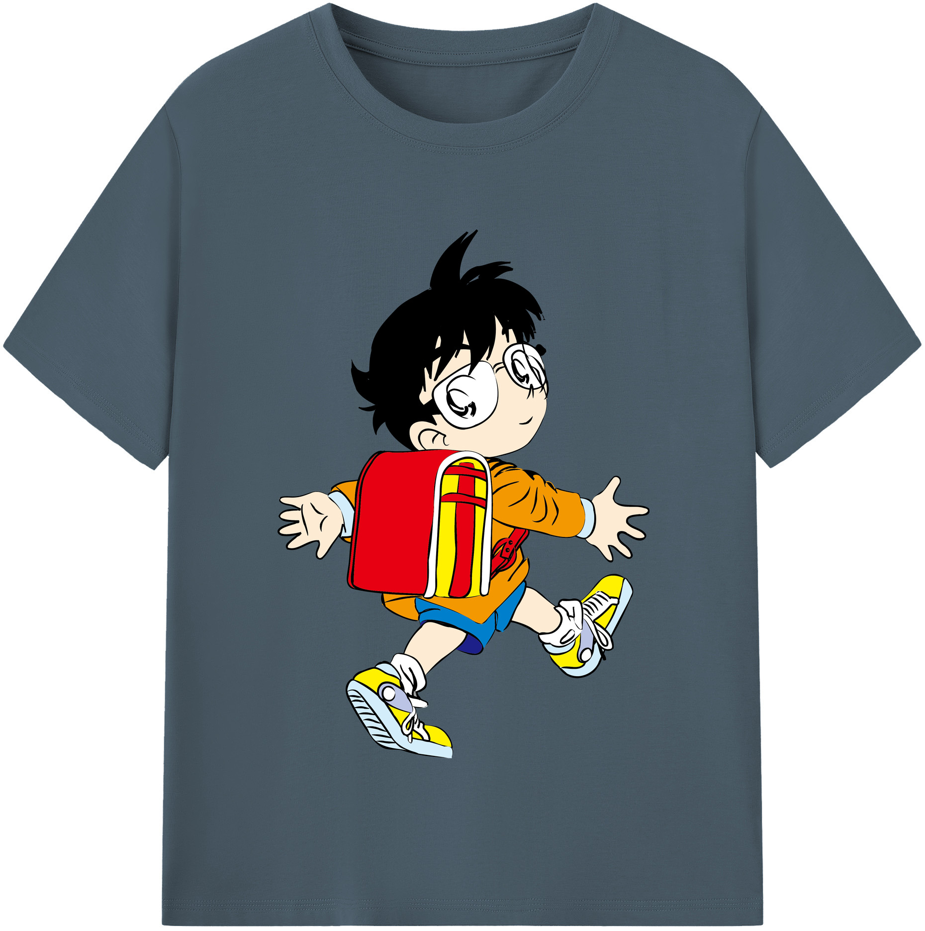 （画像用） 名探偵コナン 江戸川 コナン Detective Conan Conan Edogawa 綿100％半袖Tシャツ（フロントプリント）